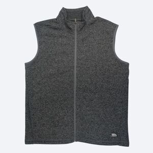 Eddie Bauer Fleece Vest Full Zip Charcoal Gray Slate Mens XL